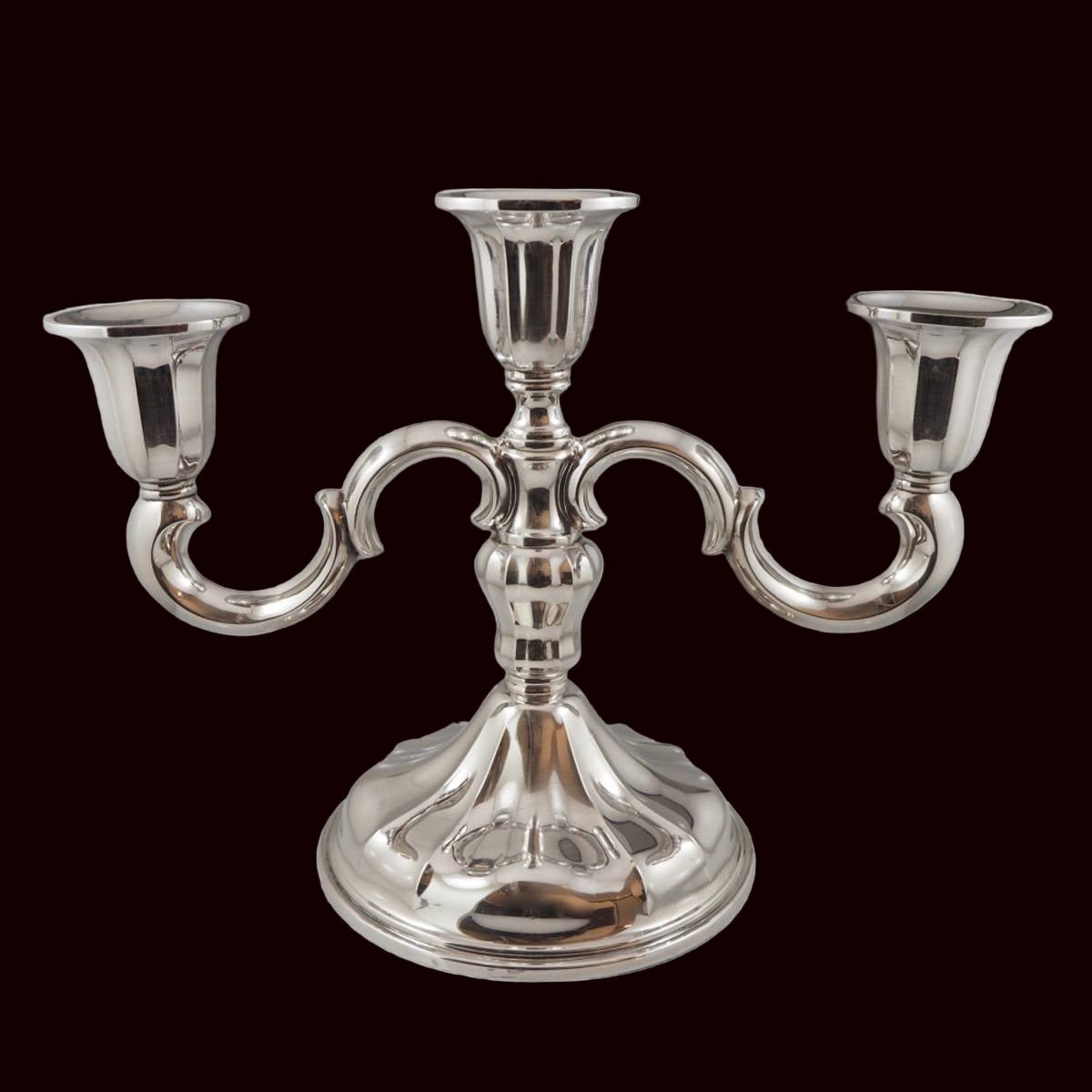 3-armet sølv lysestake lav Th Marthinsen