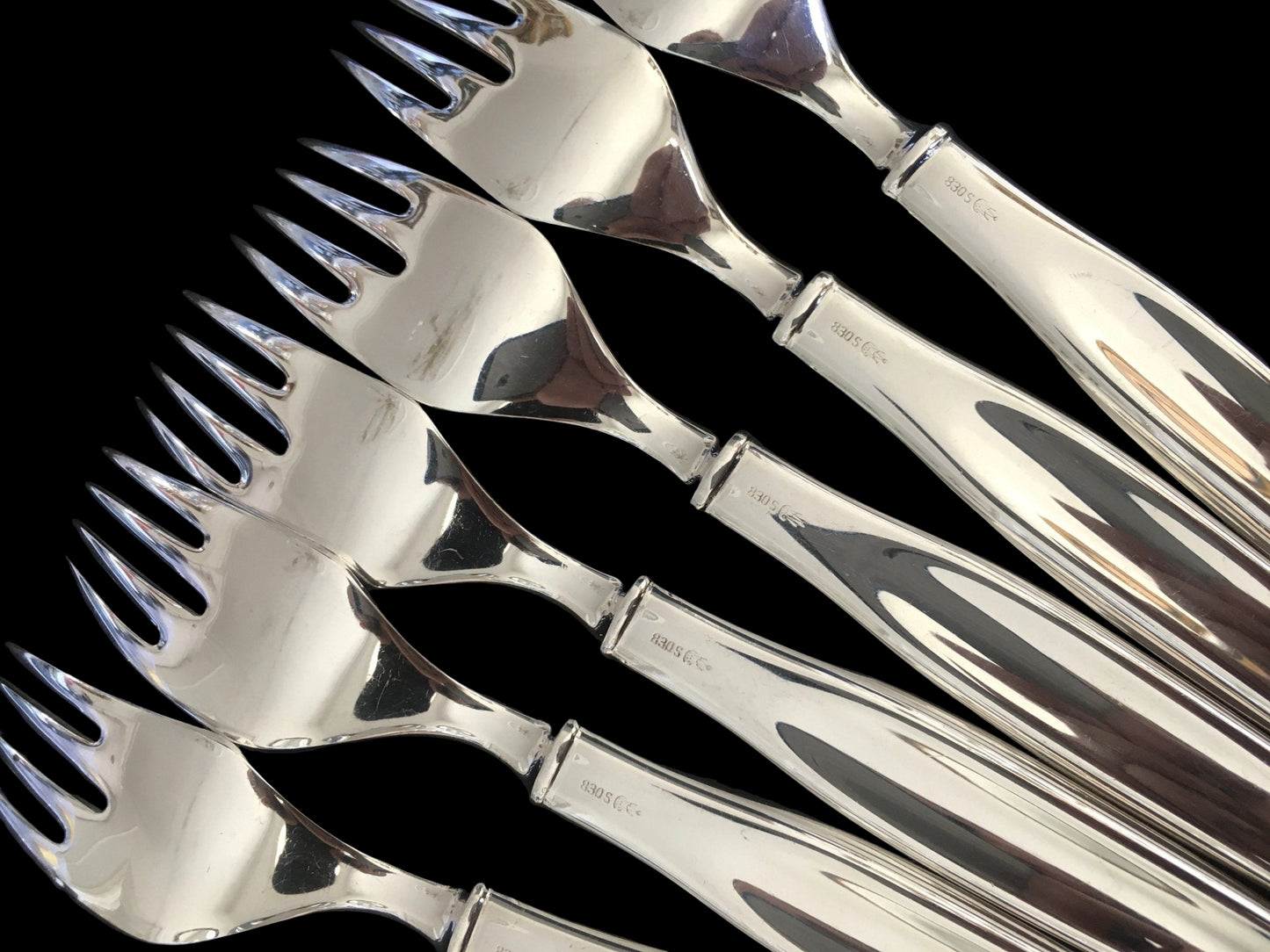 Aase Sølvbestikk Fiskegaffel bakside