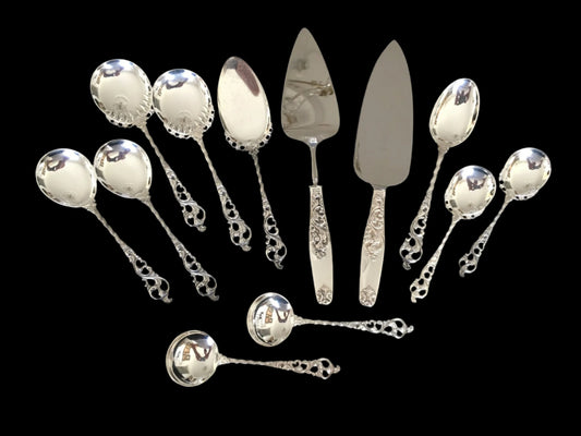 Dobbel Rokokko Sølvbestikk Serveringsdeler