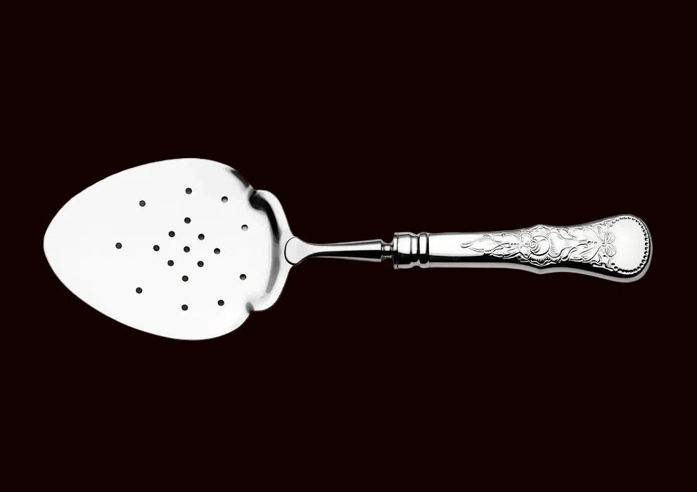 Flat Rose Fiskespade i sølv