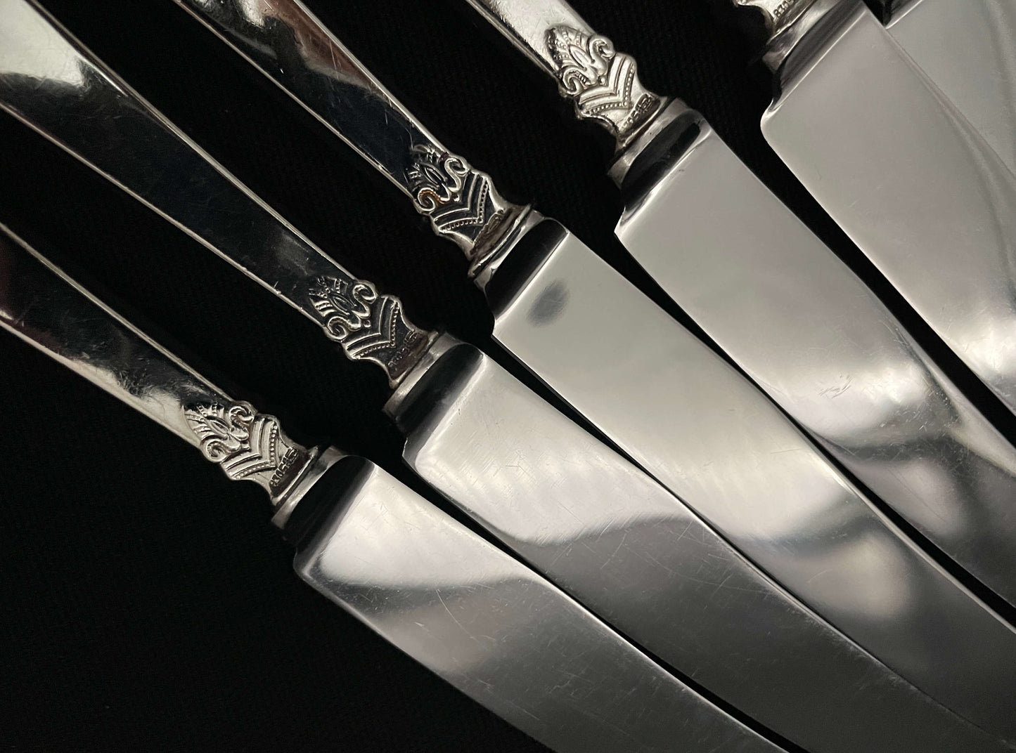 Anitra sølvbestikk kniver sølv 830s med eldre knivblader