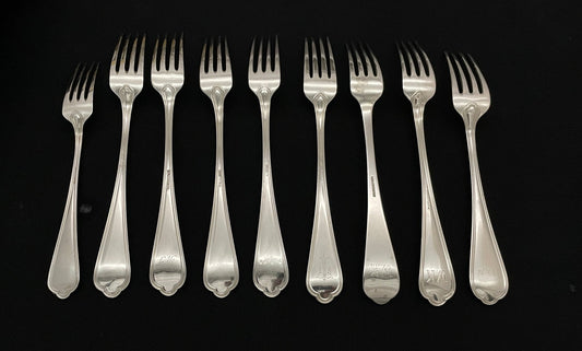 Riflet Sølvbestikk Gaffel bakside stempel