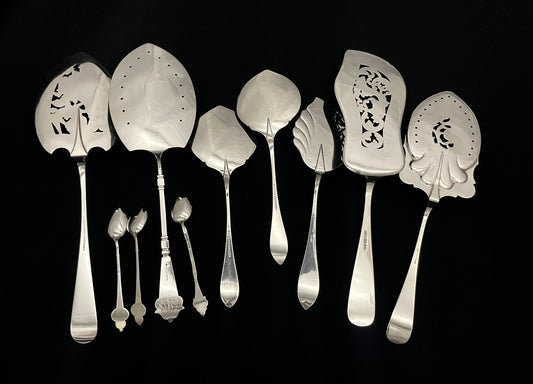 Ukjent mønster Sølvbestikk Fiskespade og Kakespa