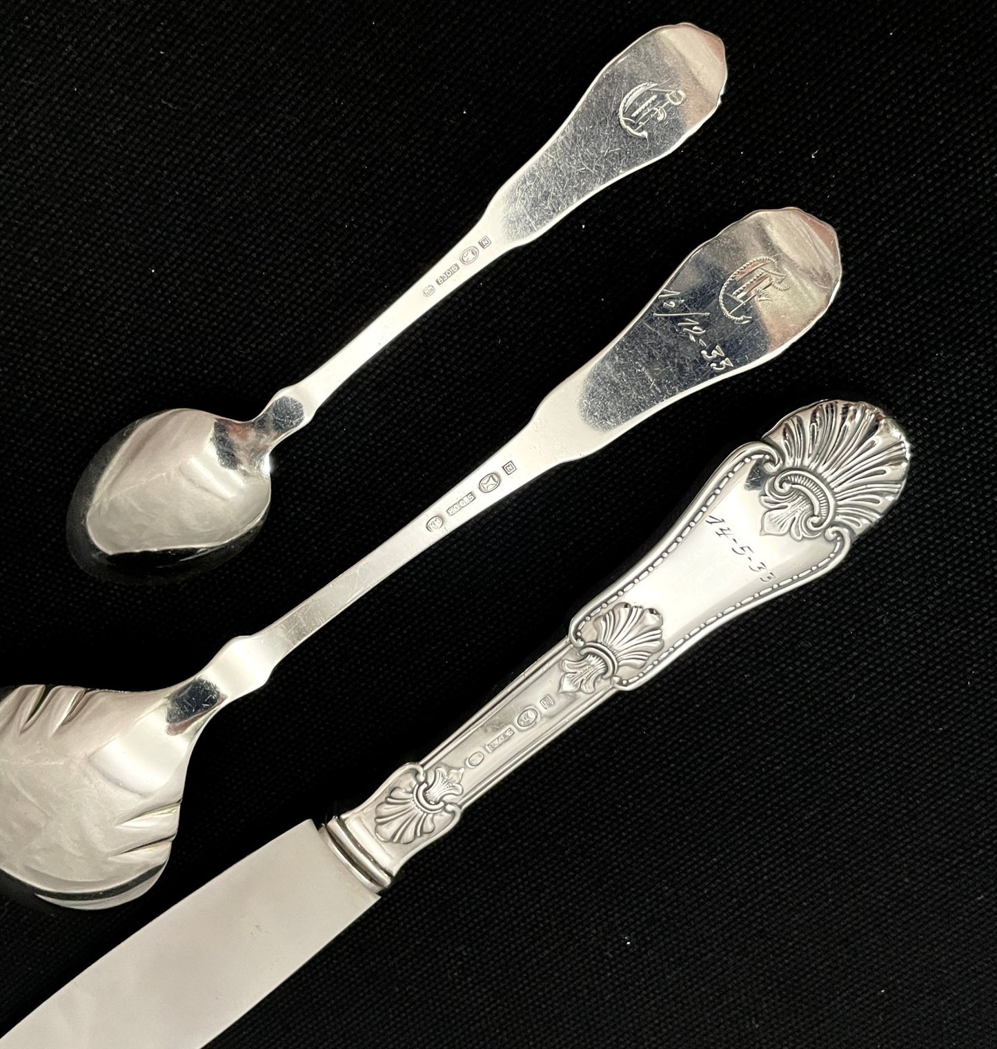 Gammel Bankett Sølvbestikk Gravering