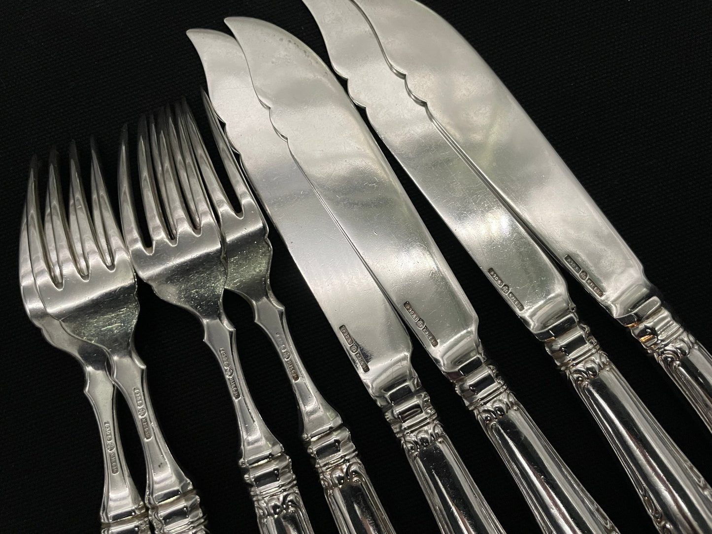 Dobbeltpresset Musling fiskebestikk i 830s av David Andersen