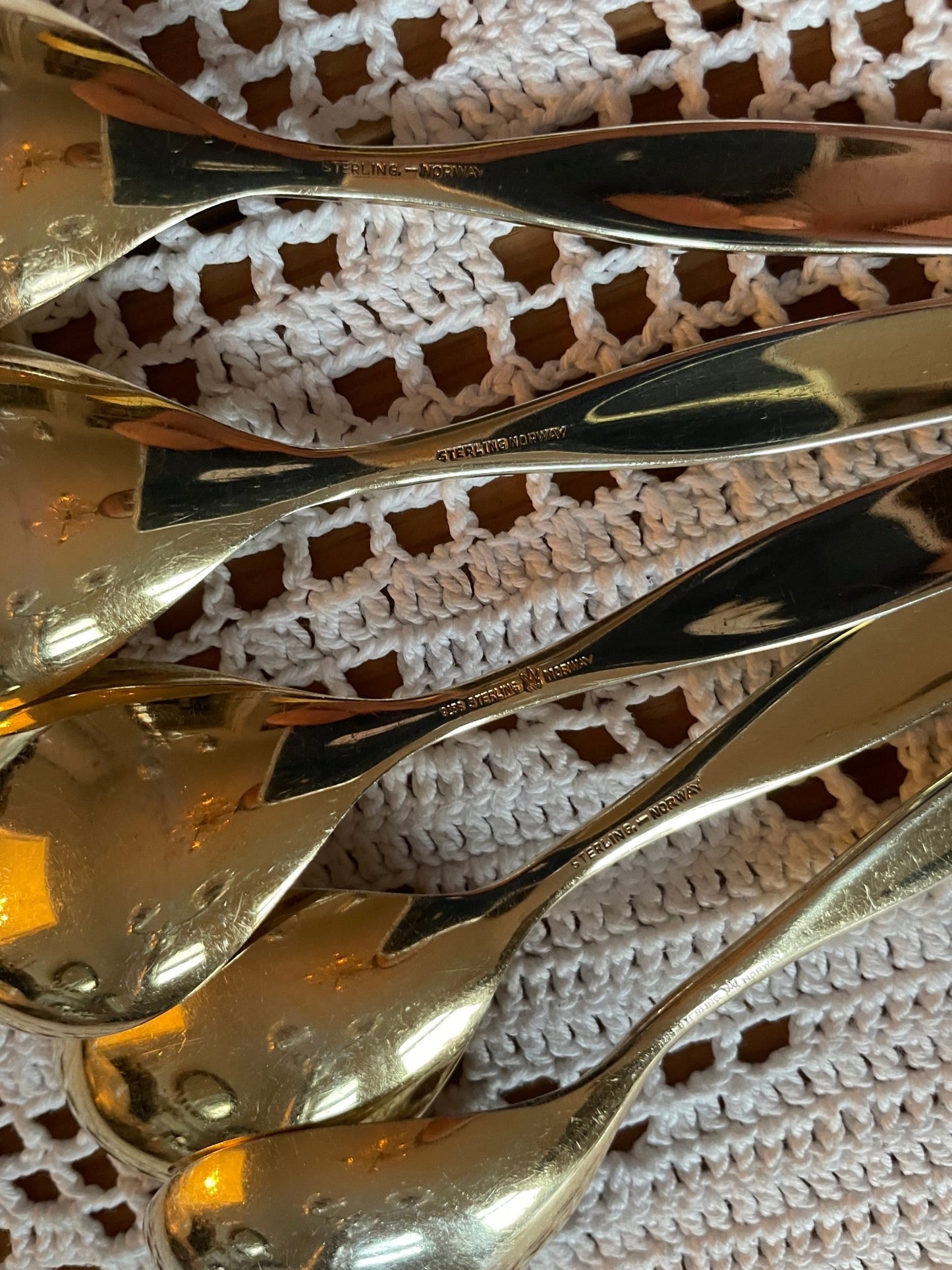 Aase silver emalj efterrättssked i 925-talet av Th Olsens Eff