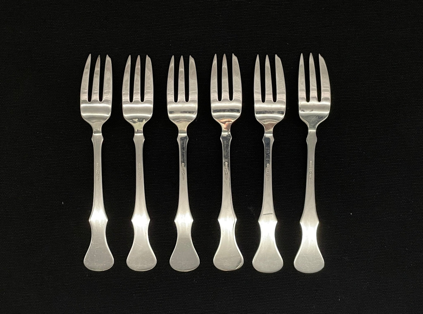 Flat Rose sølv kake gaffel i 830s av Th Olsens Eftf