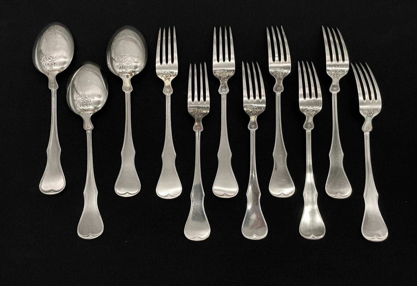 Norsk Flora sølv i 830s av Tostrup sjeldent mønster