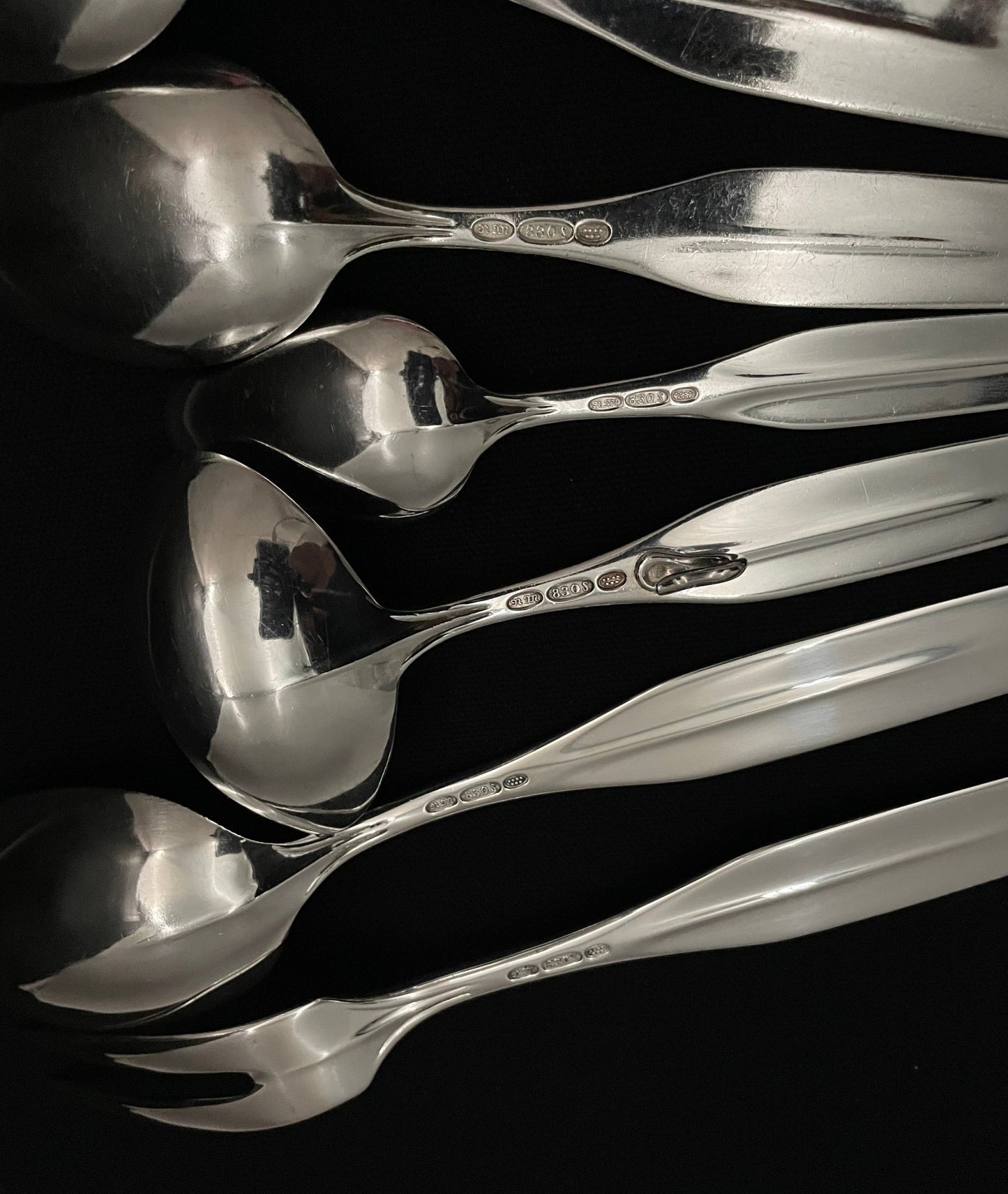 New Line silverware in 830s by Th Olsens Eff