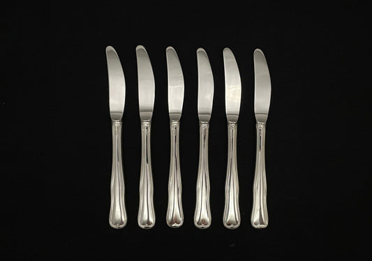 Riflet sølvbestikk kniver med langt skaft i 925s av David Andersen