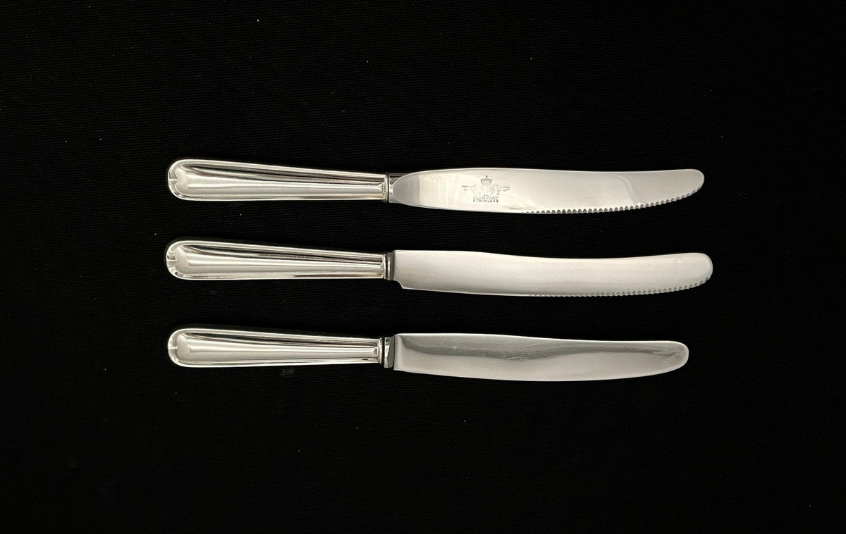 Jubileum sølv spisekniv eldre modell 21.2 cm med skjæretagg