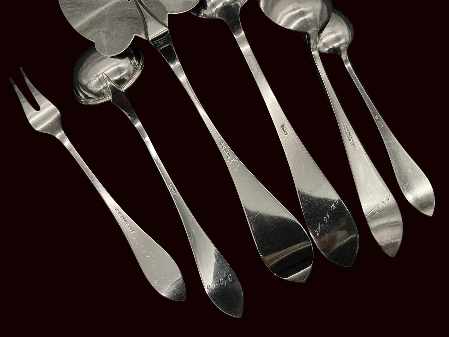 Spissgravert 2 Sølvbestikk Bakside Gravert