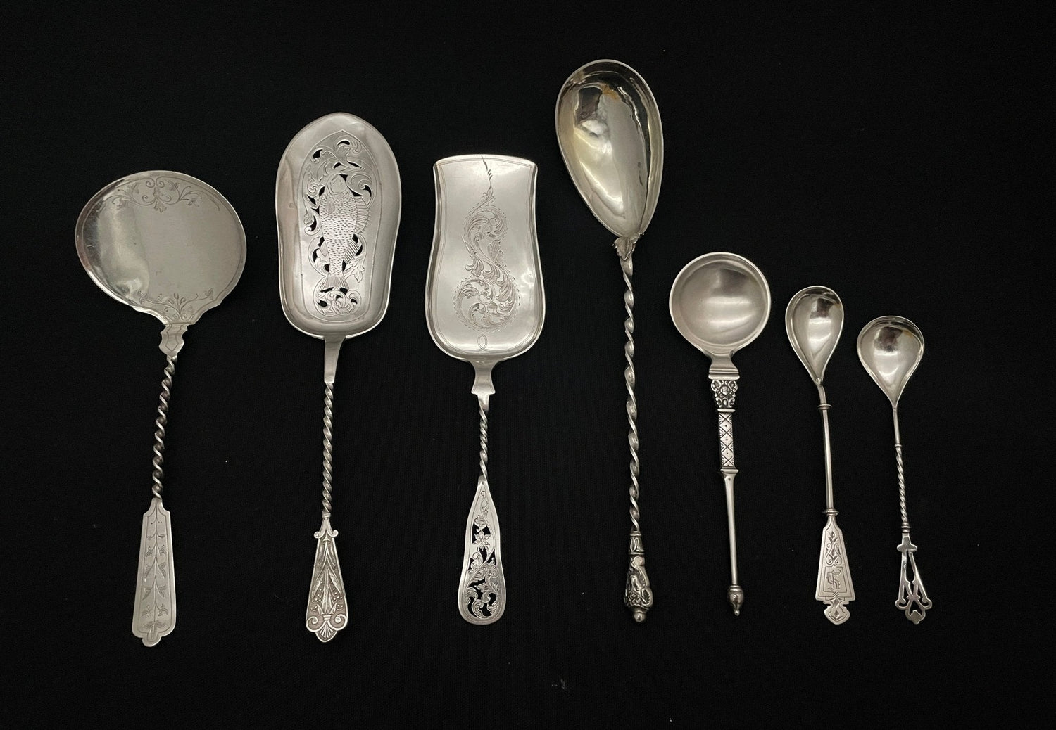 13 1/4 sølv og eldre spesielle deler av forskjellige tilvirkere