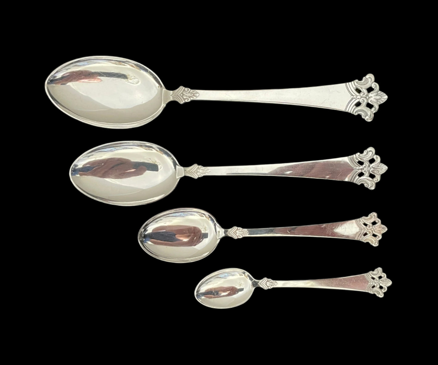 Anitra Sølvbestikk kaffeskje, dessertskje, liten skje og stor spiseskje