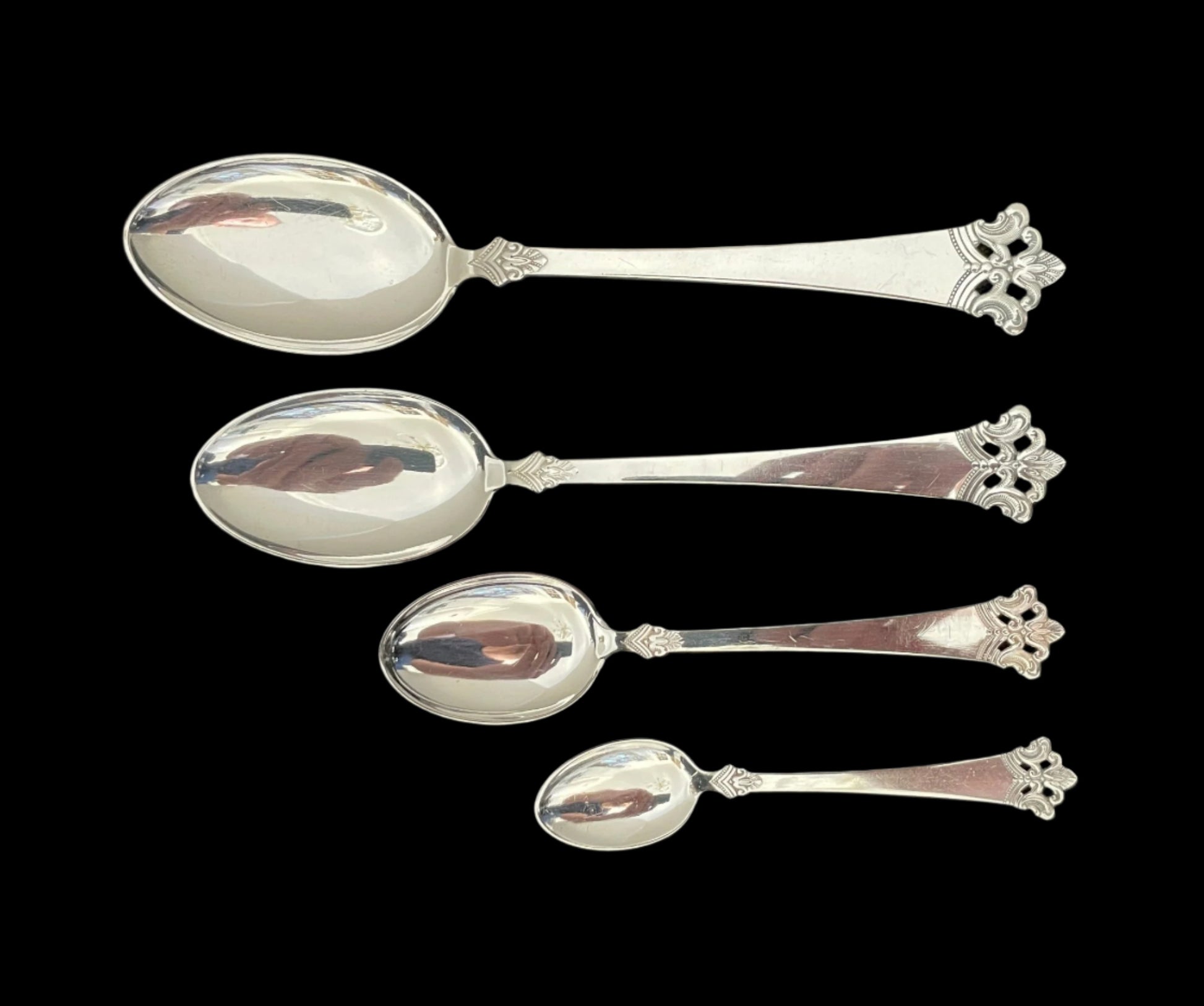 Anitra Sølvbestikk kaffeskje, dessertskje, liten skje og stor spiseskje