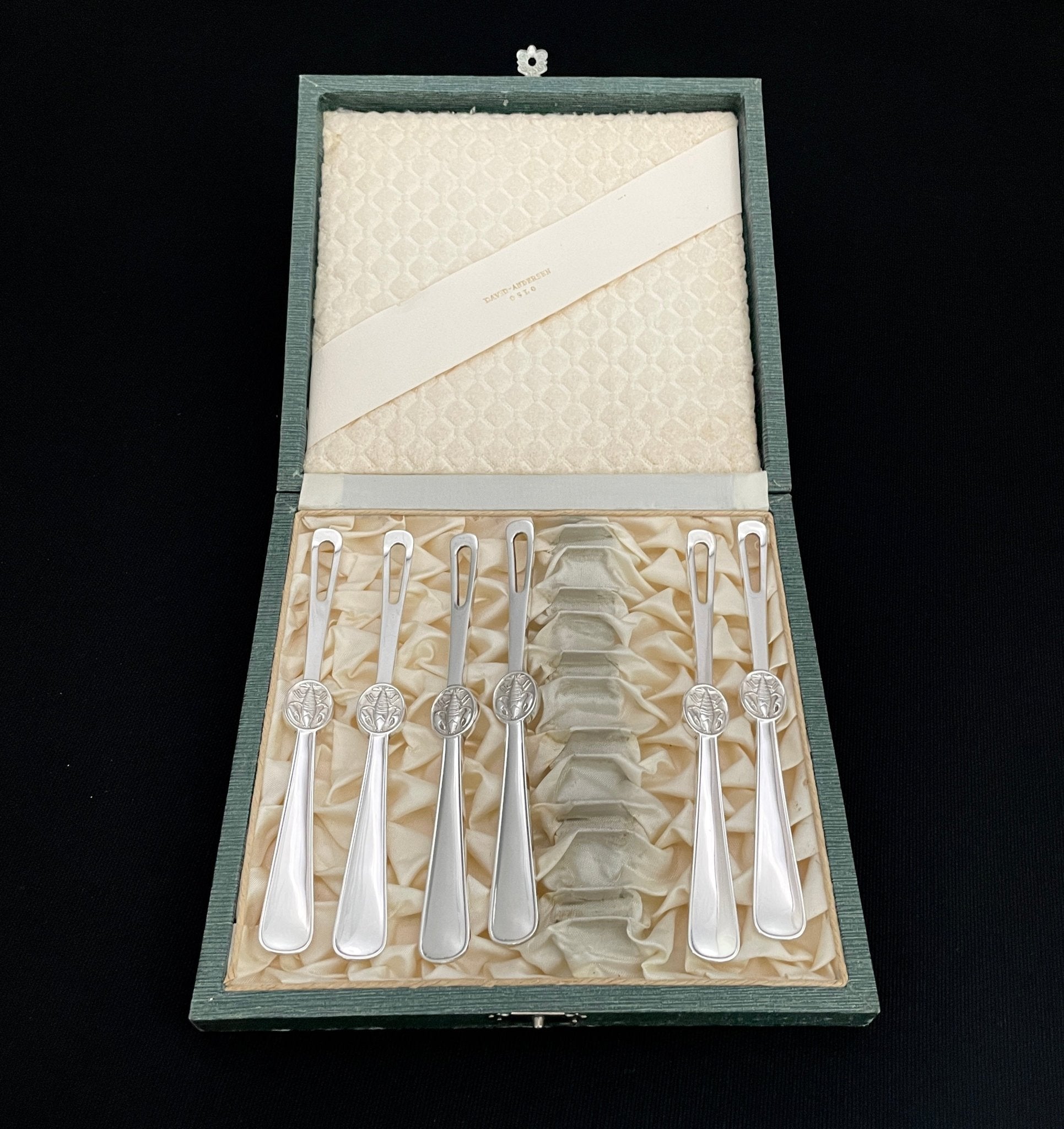 David Andersen sølv Hummergaffel Skalldyrgaffel