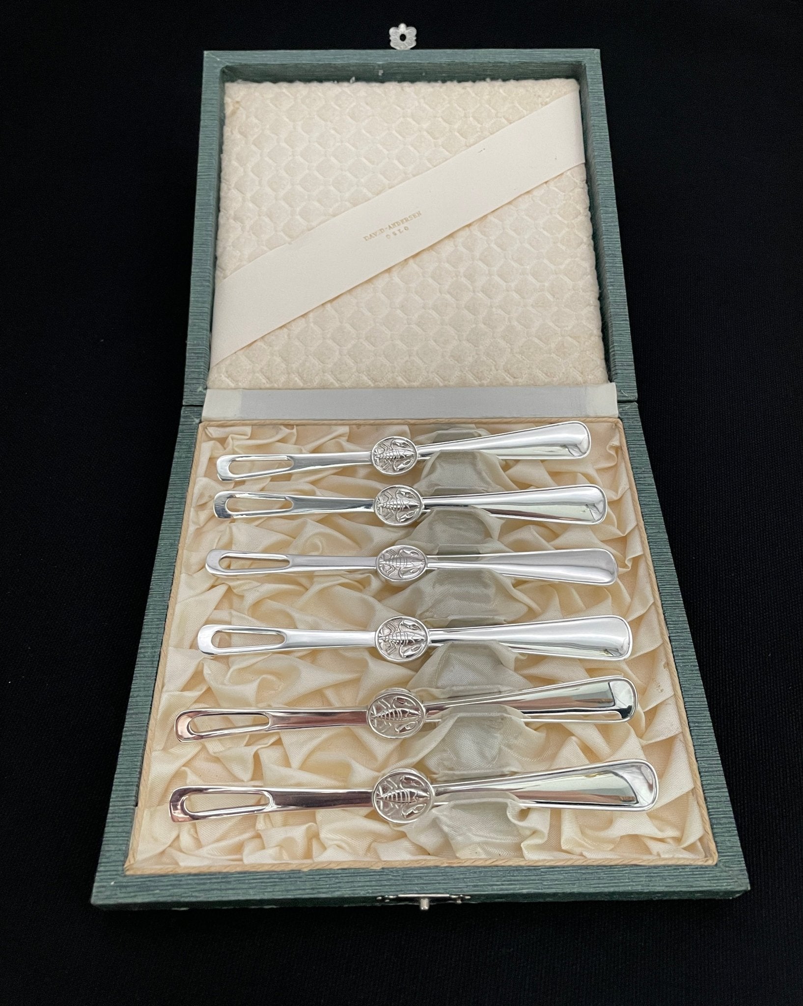 David Andersen sølv Hummergaffel Skalldyrgaffel