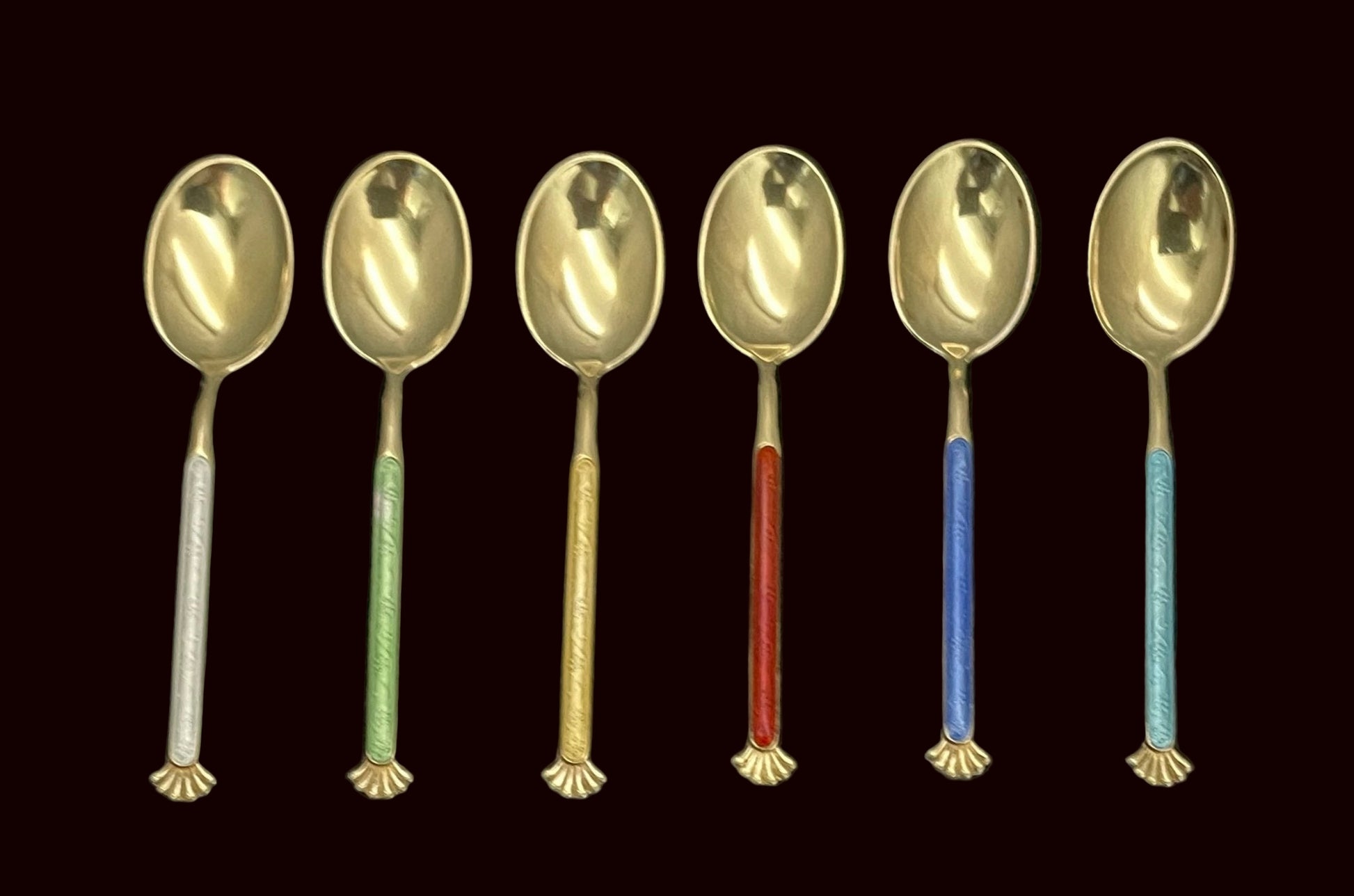 Emalje Sølvbestikk Mocca Skje 