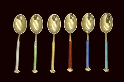 Emalje Sølvbestikk Mocca Skje 