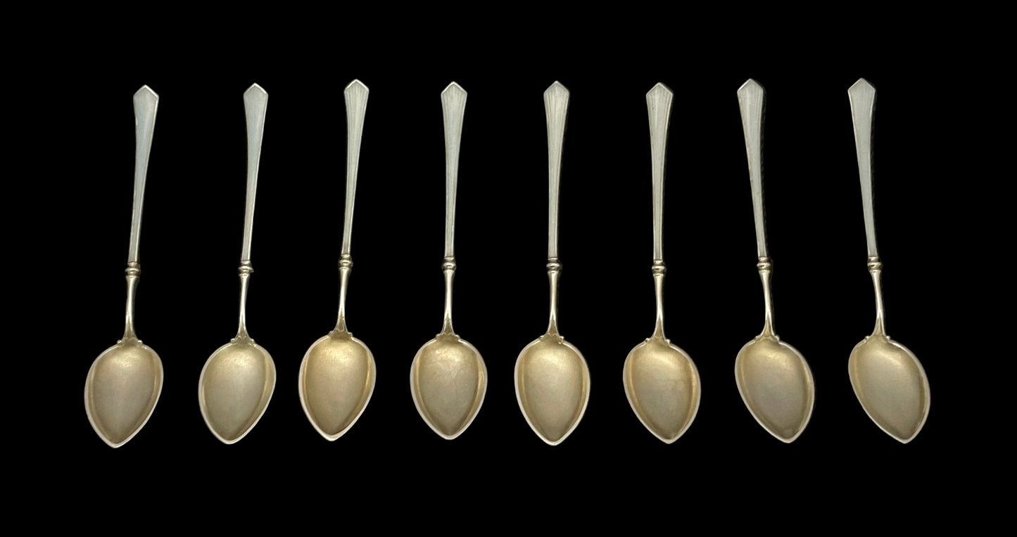 Emalje sølv mocca skje C Bergs Eftf i Oslo