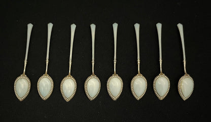 Emalje sølv mocca skje C Bergs Eftf i Oslo Bakside