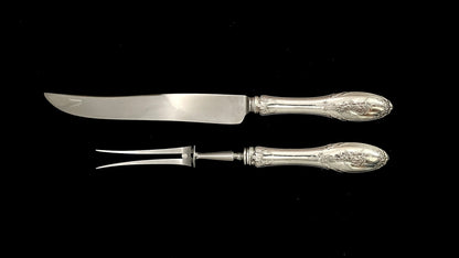 Faberge Sterling sølv Transjerkniv og transjergaffel