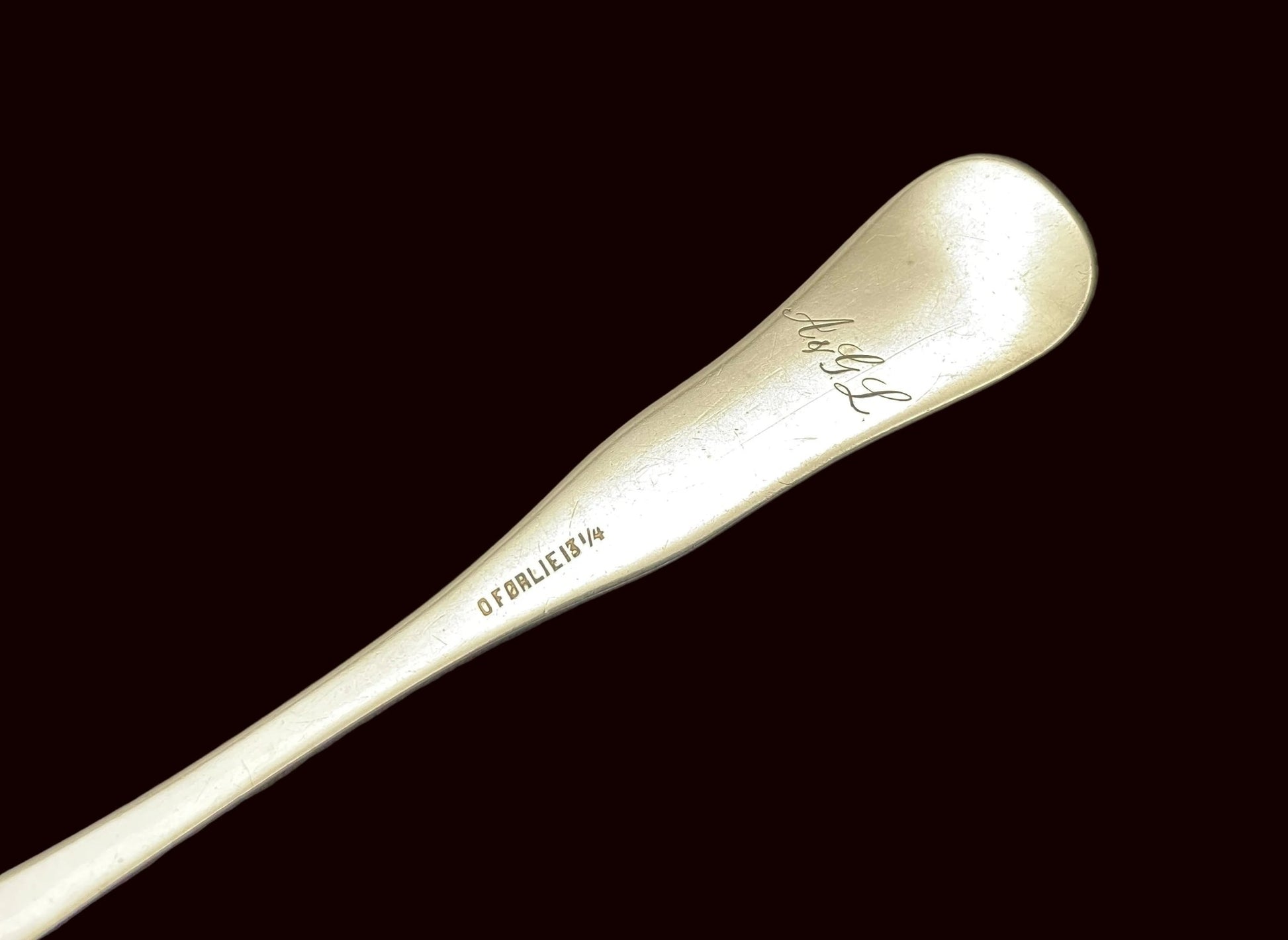 Fiskespade O Førlie gravering