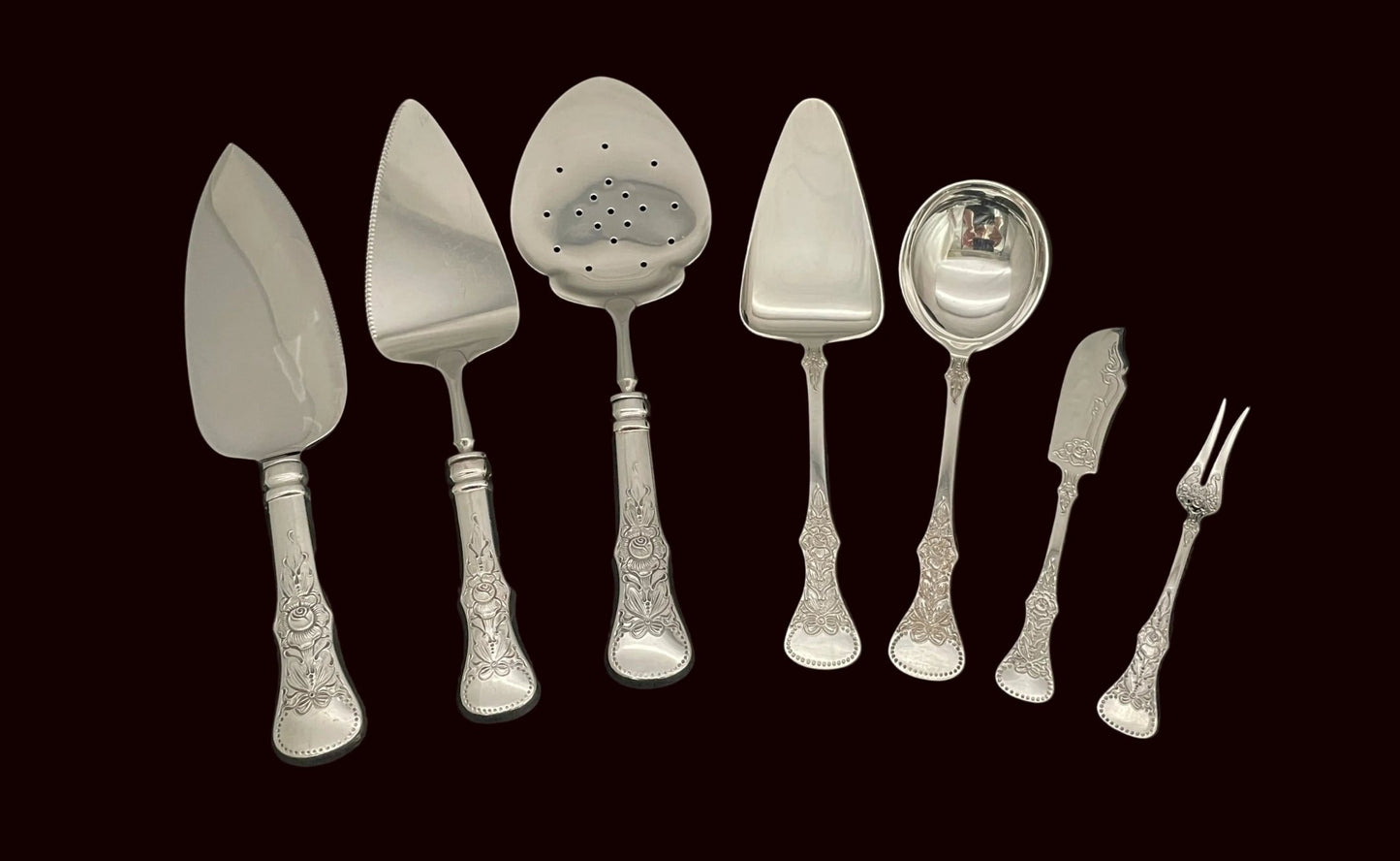 Flat Rose sølvbestikk 830s servering