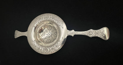 Flat Rose sølvbestikk tesil med dobbel hank