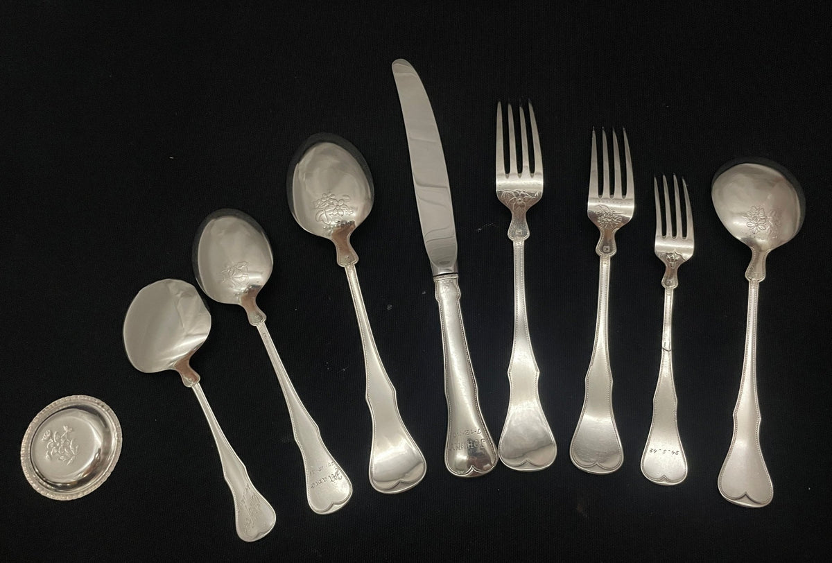 Flora sølvbestikk av Tostrup bakside