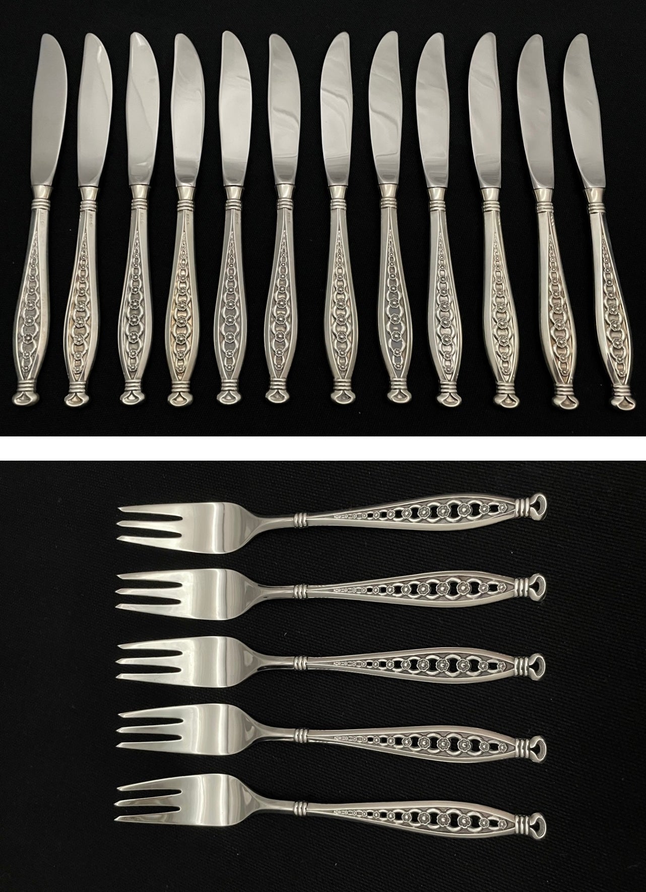 Galla sølvbestikk i 830s av Nils Hansens sølvvarefabrikk