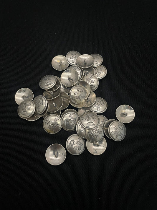 Bunadsknapp 20mm oksidert sølv 830s Nordland