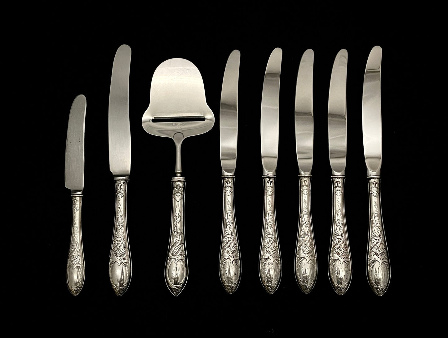 Dragon silver various parts in 830s new and old model by Th Marthinsen