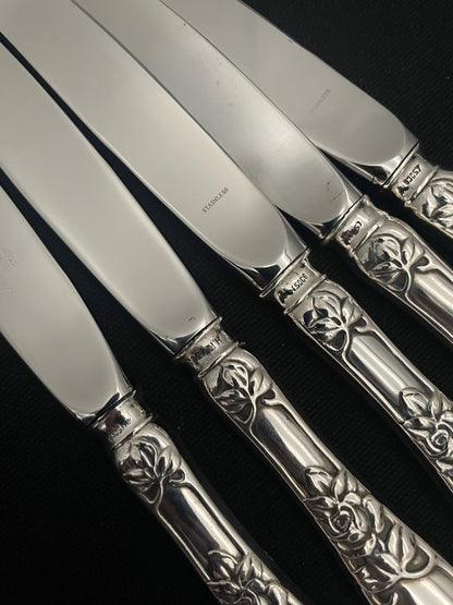 Opphøyet Rose sølvbestikk i 830s av Th Marthinsen