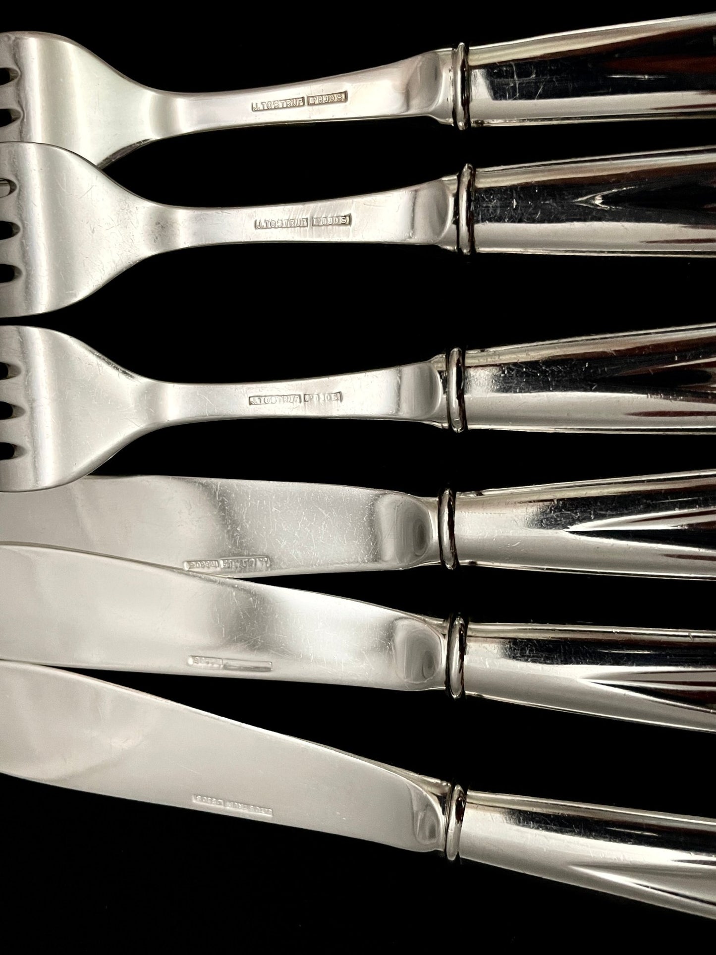 Måne Sølvbestikk Fiskekniv og Fiskegaffel Stempel