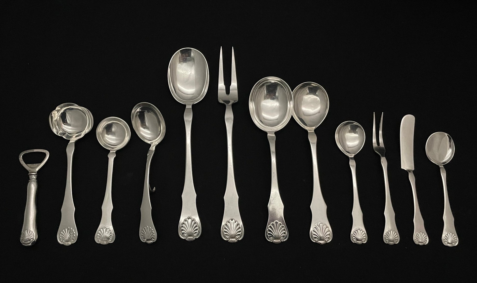 Musling Sølvbestikk serveringsdeler