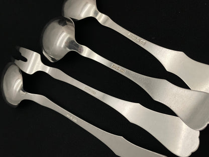 Musling Sølvbestikk serveringsdeler stempel bak