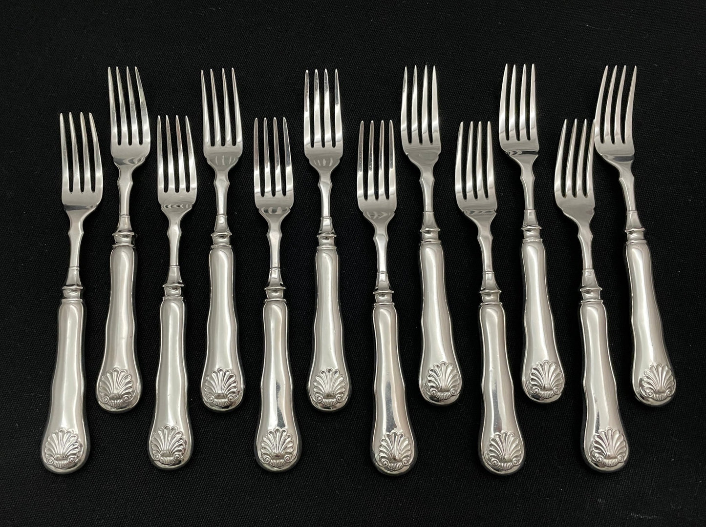 Musling Sølvbestikk Fiskegaffel Bakside