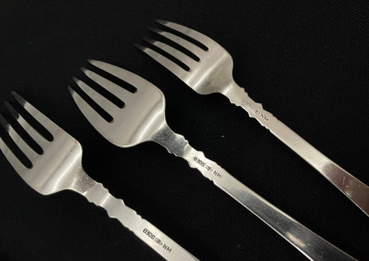 Myrte sølvbestikk gaffel bakside