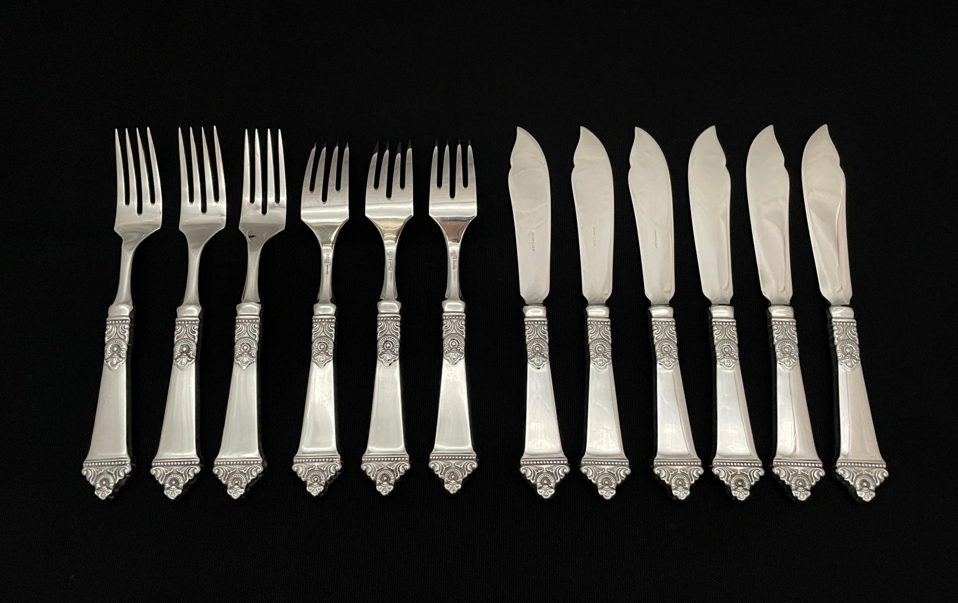 Odel Sølvbestikk Fiskegaffel og Fiskekniv helsølv 830s