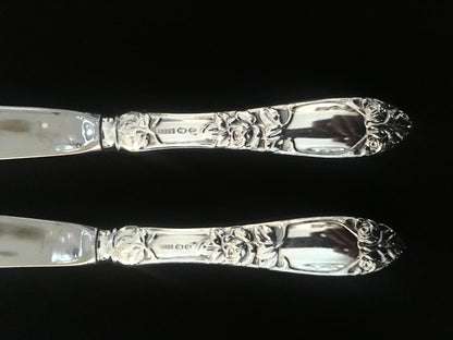 Opphøid Rose Sølvbestikk Kniv stempel