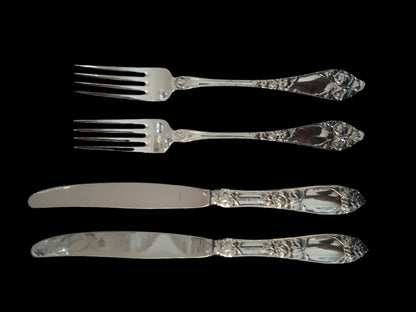 Opphøid Rose Sølvbestikk Gaffel og Kniv