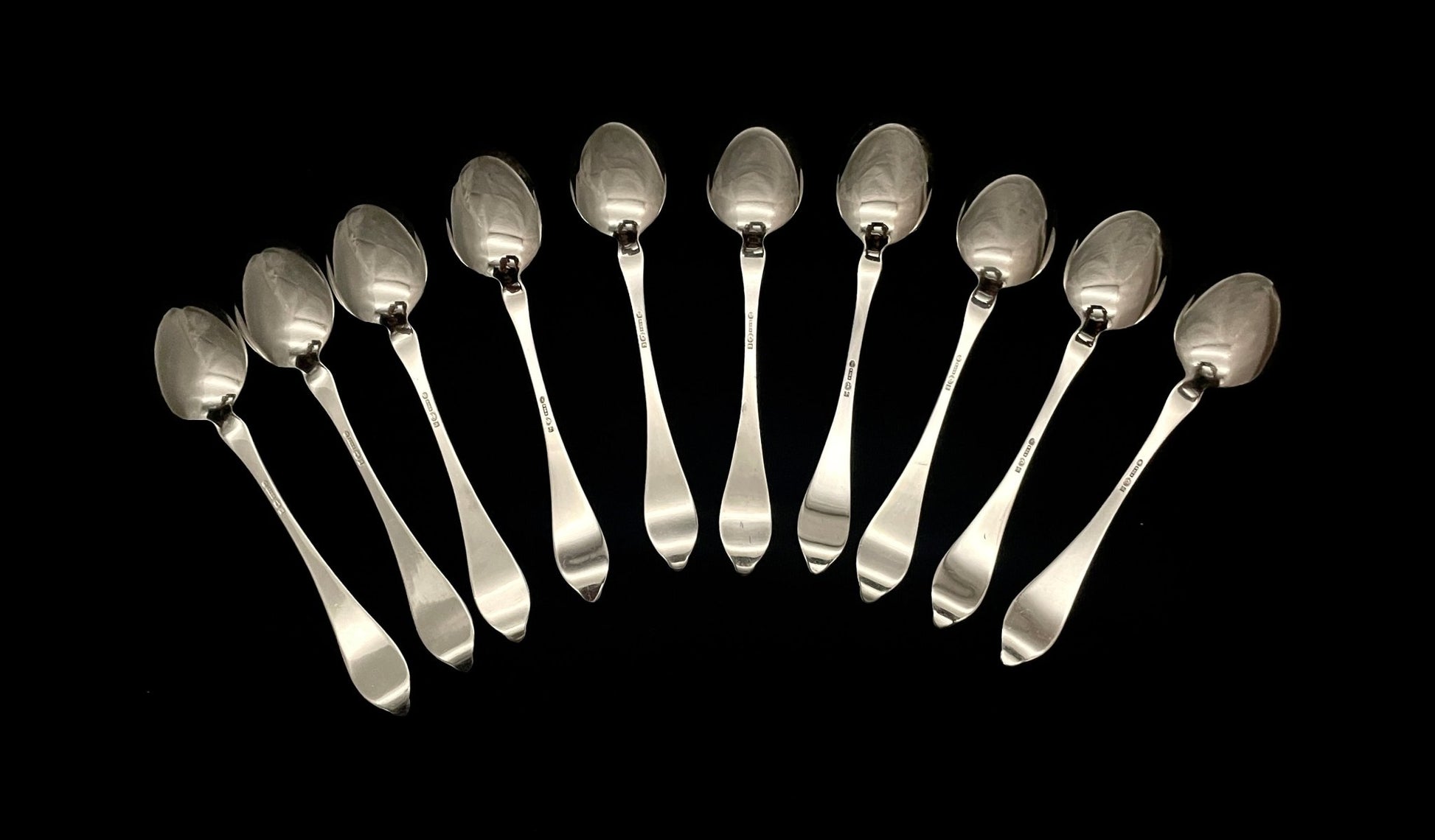 Opphøid Rose Sølvbestikk Stor dessertskje bakside