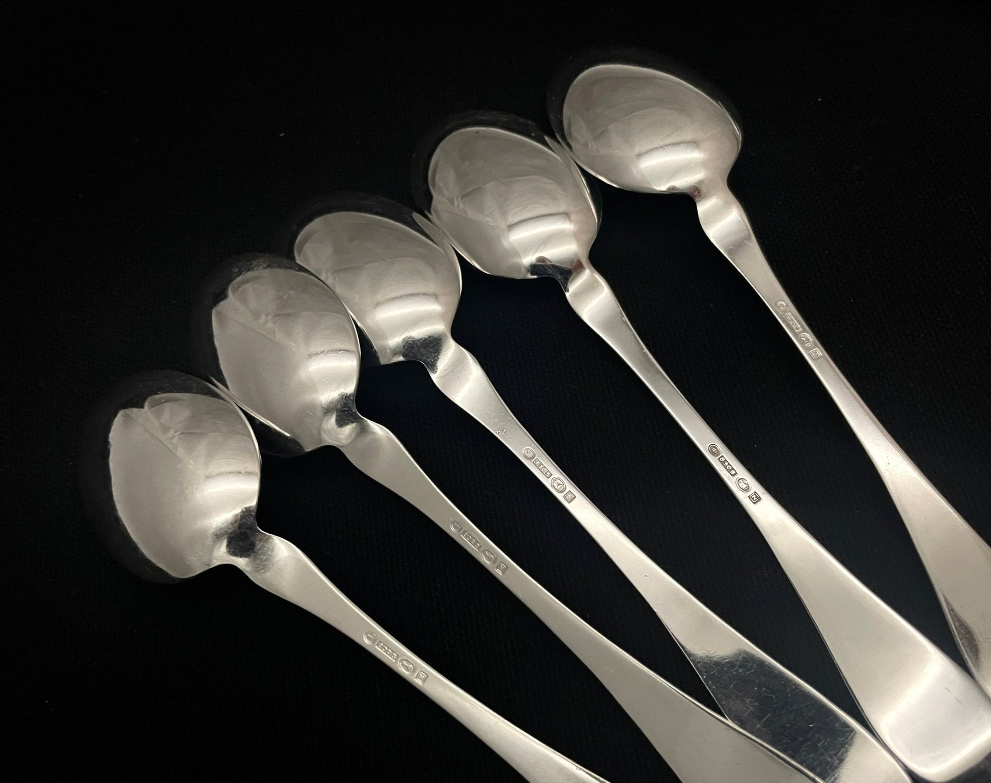 Opphøid Rose Sølvbestikk Stor dessertskje bakside