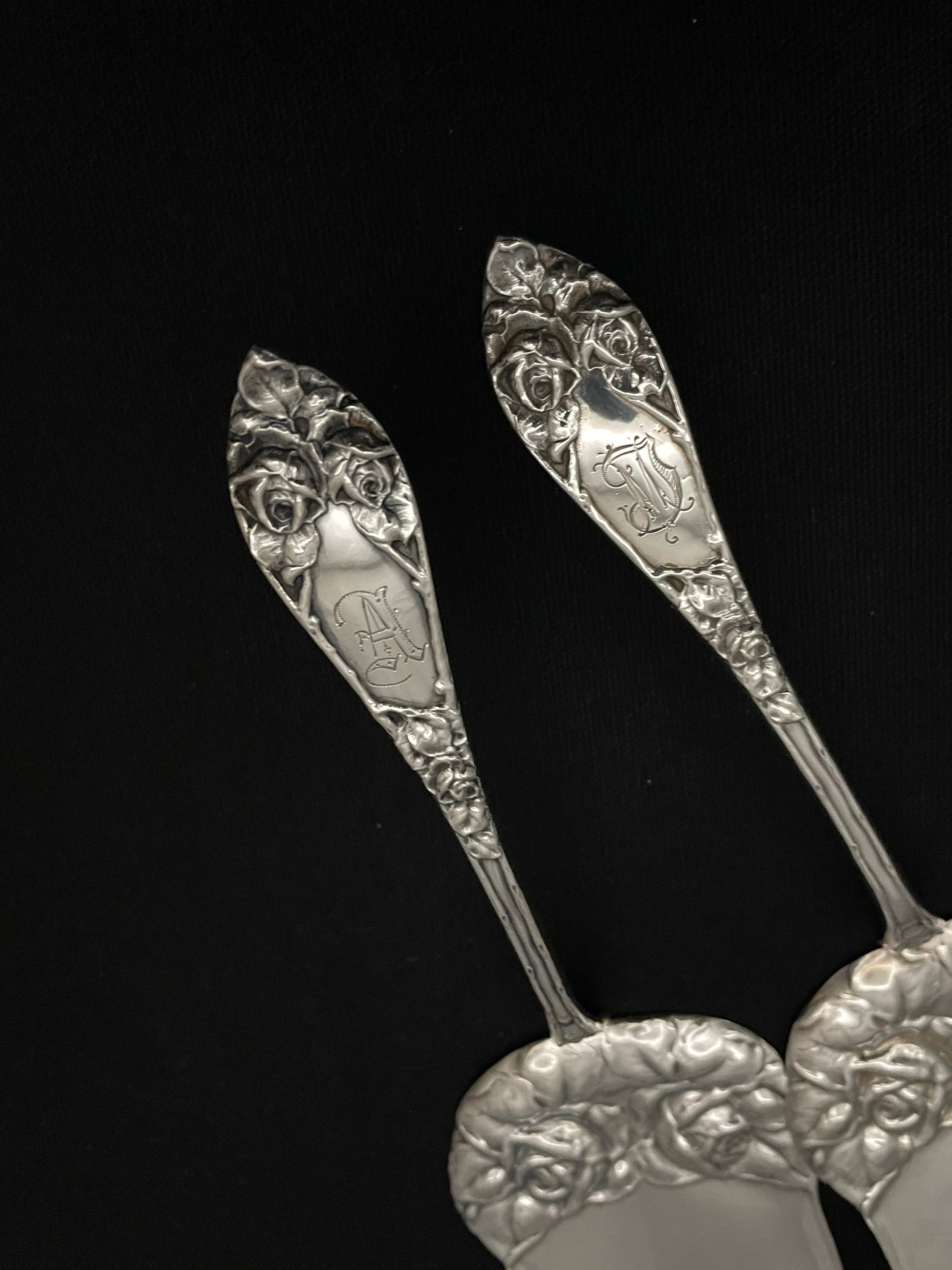 Opphøld Rose sølvbestikk kakespade eldre modell gravering