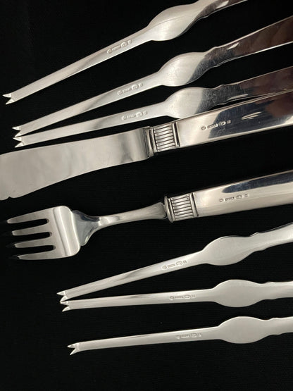 Prins Harald Sølvbestikk Hummer gaffel Fiskebestikk bakside