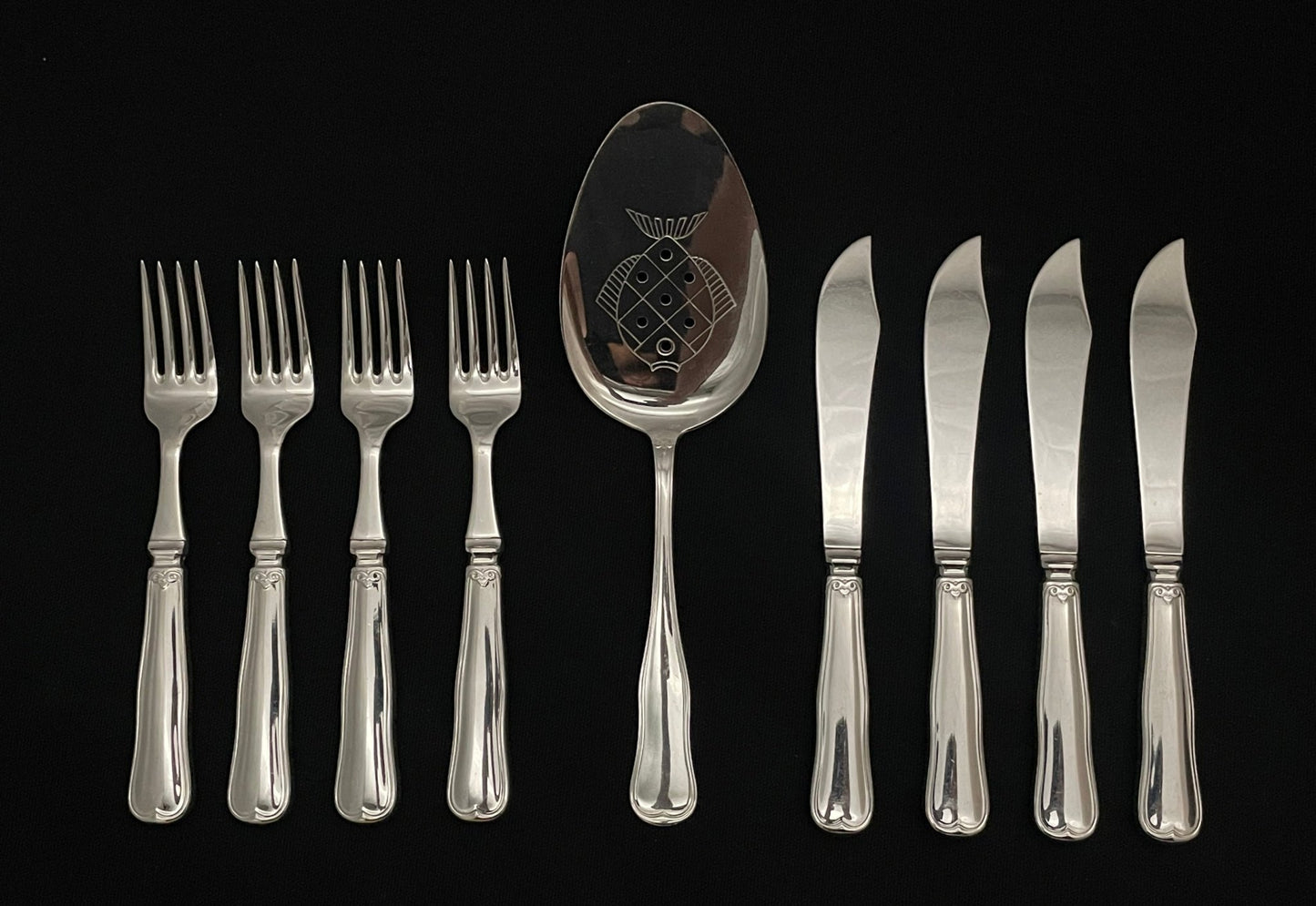Riflet Sølvbestikk fiskebestikk sett