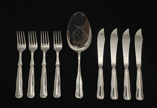 Riflet Sølvbestikk fiskebestikk sett
