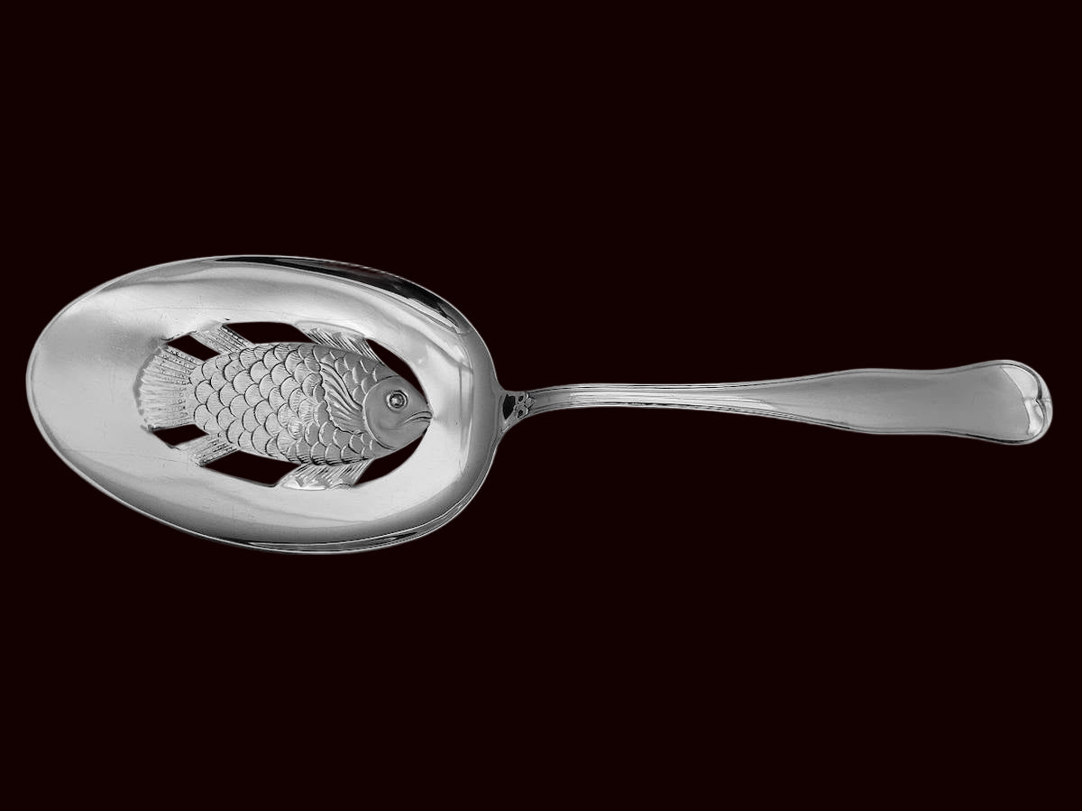 Riflet Sølvbesstikk Fisskesspade eldre modell David Andersen