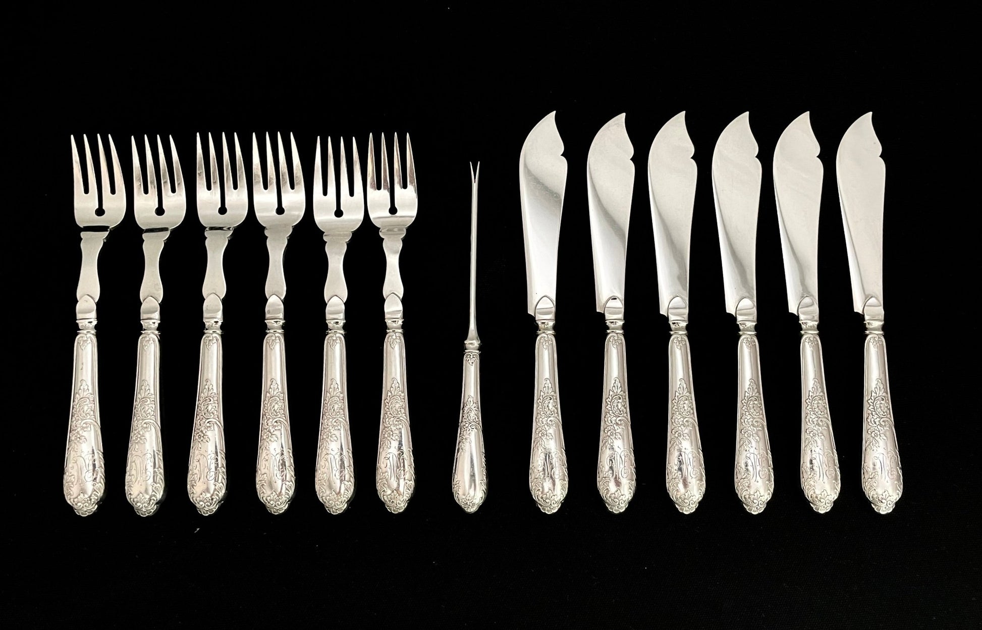 Rokokko Sølvbestikk Fiskebestikk